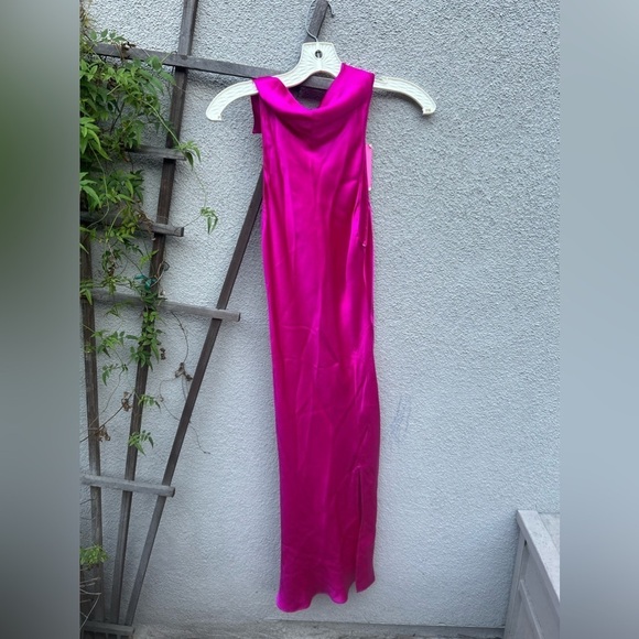 Amanda Uprichard Stanford Silk Midi Dress in Dark Hot Pink Size M New with Tags! - Picture 5 of 8